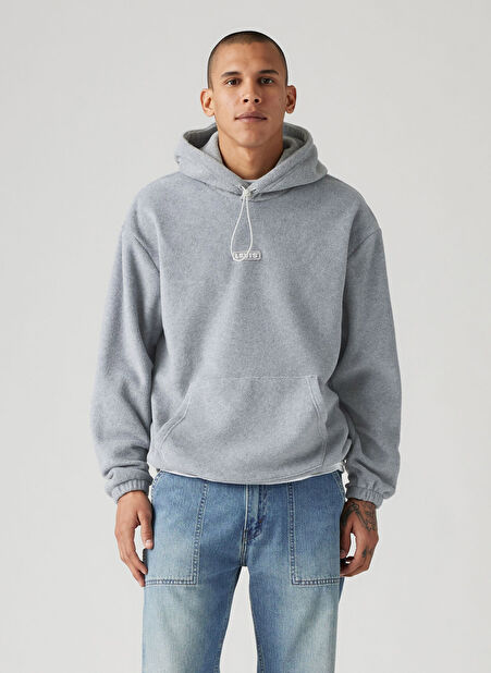 Levis Kapüşon Yaka Gri Erkek Sweatshırt A9454-0001_BB TAB POLAR FLEECE HDY -1