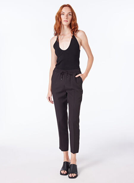 Selen Normal Bel Standart Siyah Kadın Pantolon 24YSL5203 -1