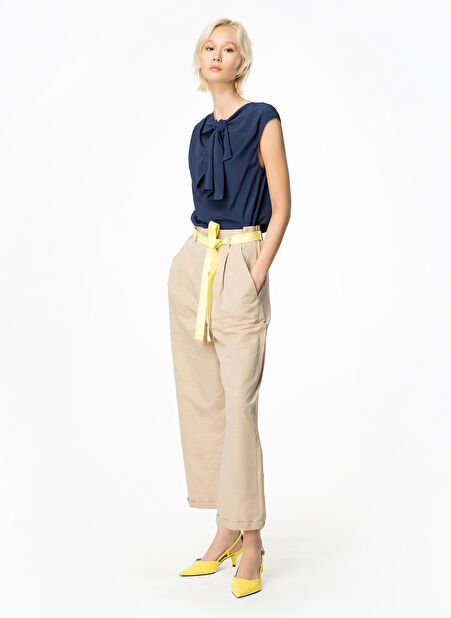 Pinko Standart Bel Standart Bej Kadın Pantolon 102191A1LC -1