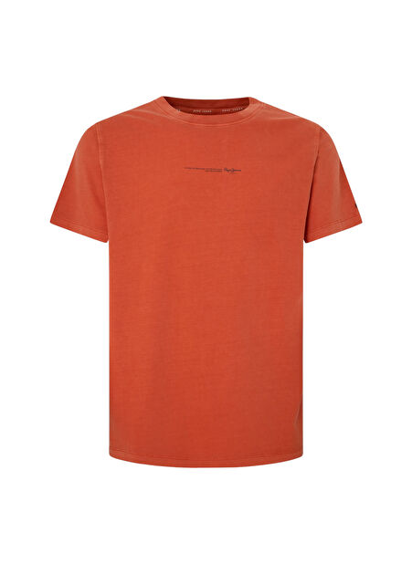 Pepe Jeans Bisiklet Yaka Baskılı Kiremit Erkek T-Shirt PM509231 165 DAVE TEE -1