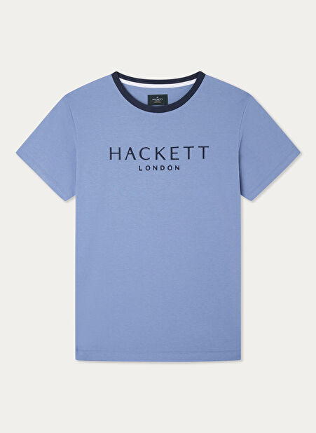 Hackett Bisiklet Yaka Mavi Erkek T-Shirt HM500797 -1