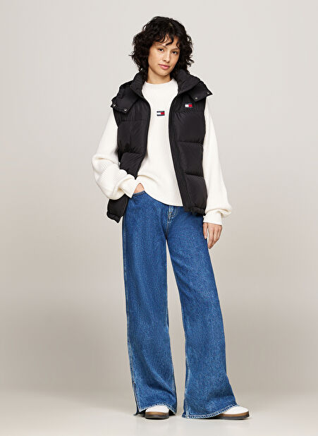 Kapüşonlu Siyah Kadın Yelek TJW ALASKA PUFFER VEST -1