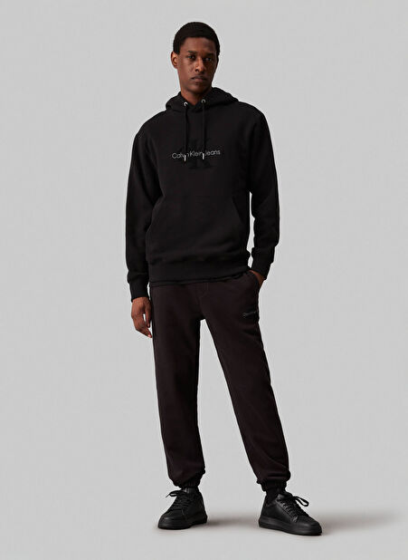 Calvin Klein Jeans Normal Siyah Erkek Eşofman Altı J30J326685BEH CHENILLE MONOLOGO -1