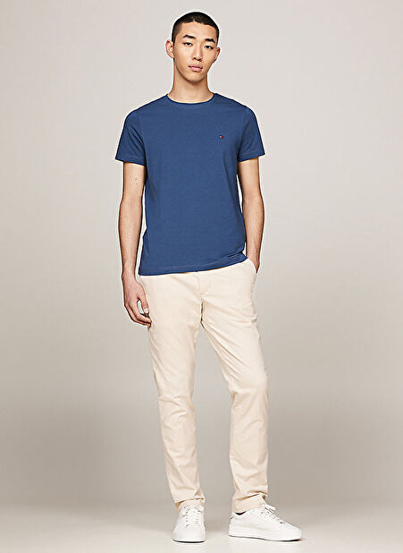 Tommy Hilfiger Bisiklet Yaka Mavi Erkek T-Shirt MW0MW10800DBZ -1