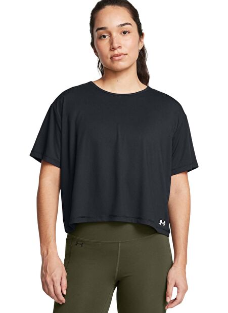 1379178-003 Motion SS Yuvarlak Yaka Oversize Siyah Kadın T-Shirt -1