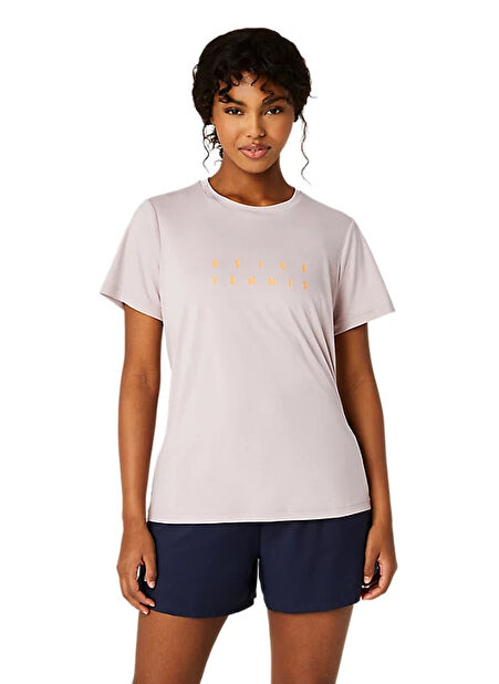 2042A259-704 WOMEN COURT GRAPHIC TE Bej Kadın Yuvarlak Yaka Normal Kalıp T-Shirt -1