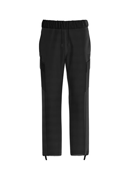 Siyah Erkek Lastikli Bel Normal Kalıp Eşofman Altı Z4YB07WG962JBLK-STENO CARGO PANT - -1
