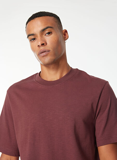 Wrangler Bisiklet Yaka Bordo Erkek T-Shirt W241673H45 Bordo T-Shirt -1
