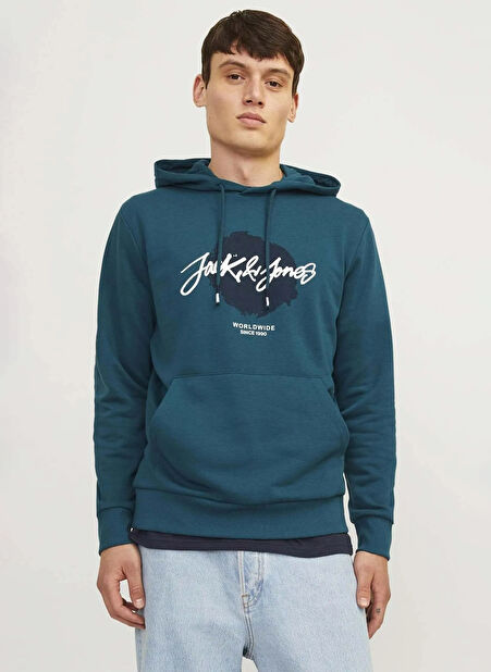 Jack & Jones Kapüşon Yaka Lacivert Erkek Sweatshırt JJTILEY SWEAT HOOD LN -1