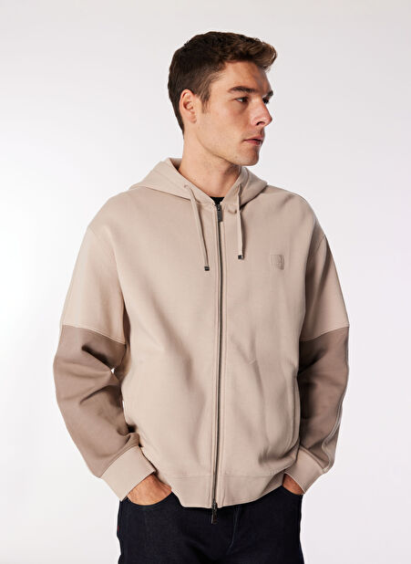 Armani Exchange Kapüşon Yaka Koyu Bej Erkek Sweatshırt 6DZMHD ZJNPZ 4789 -1