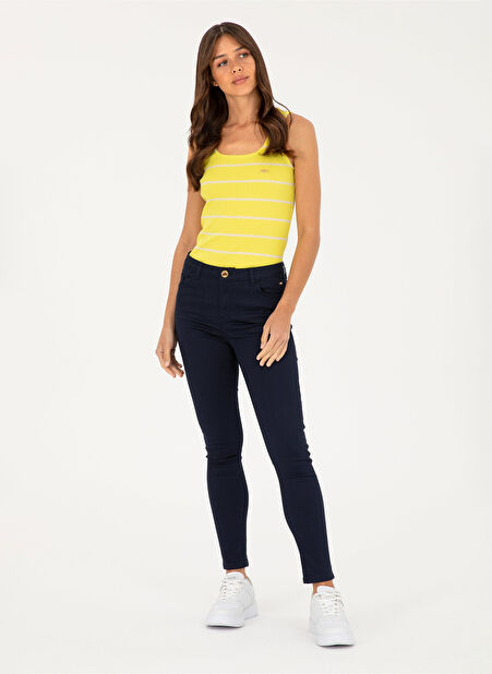 U.S. Polo Assn. Orta Bel Toothpick Lacivert Kadın Pantolon TINEX24Y -1