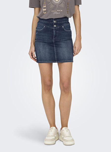 Only Normal Bel Koyu Mavi Kadın Düz Kısa Etek ONLVIENNA HW MINI SKIRT TAI811 -1