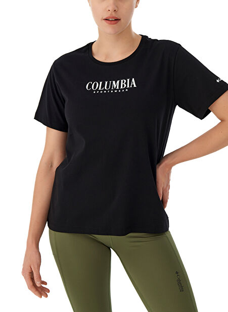 9220911010_CS0394 Siyah Kadın O Yaka Normal Kalıp T-Shirt -1