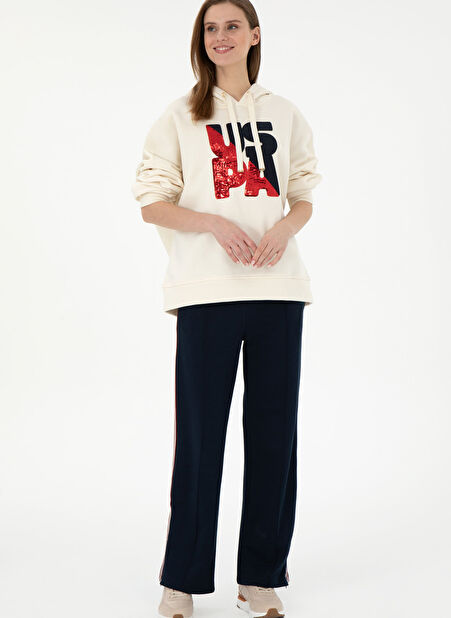 U.S. Polo Assn. Normal Bel Loose Fit Lacivert Kadın Pantolon RAEN -1