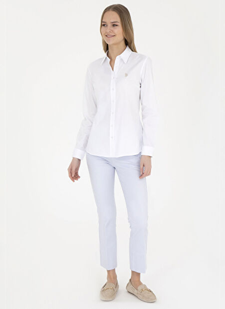 U.S. Polo Assn. Slim Fit Açık Mavi Kadın Pantolon JETT -1