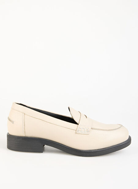 Hush Puppies Deri Kırık Beyaz Kadın Loafer 725023-444 -1