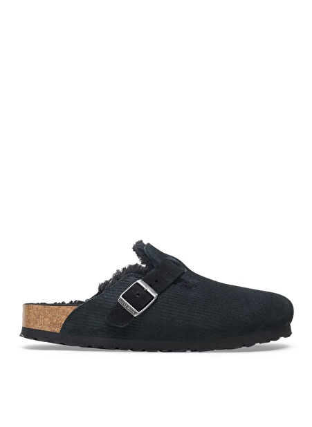 Birkenstock Siyah Erkek Ev Terliği BOSTON TEDDY VL GEPRÄGT -1