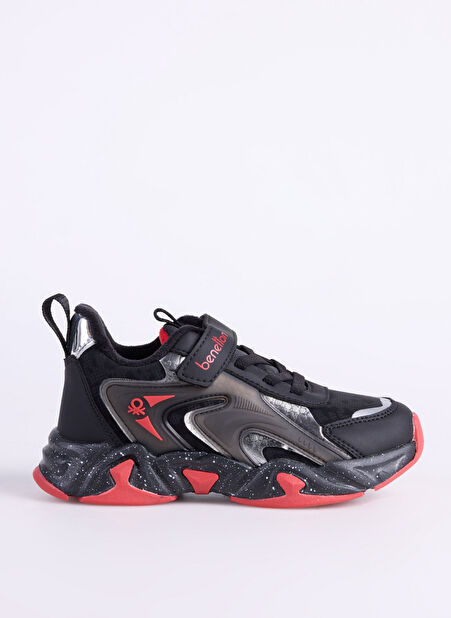 Benetton Siyah - Kırmızı Erkek Sneaker BNI-11033 -1