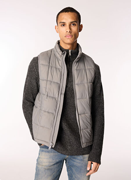 Dockers Gri Erkek Yelek NYLON LIGHTWEIGHT QUILTED VEST -1