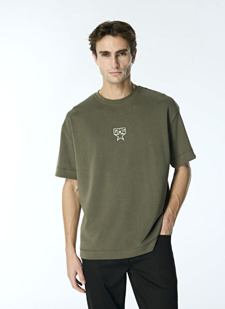 Gmg Fırenze Bisiklet Yaka Haki Erkek T-Shirt GU24MFW03006 -1