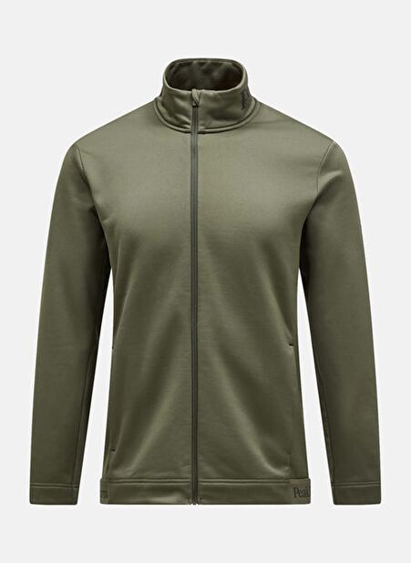 M Rider Tech Zip Jacket Haki Fermuarlı Yaka Normal Kalıp Erkek Ceket -1