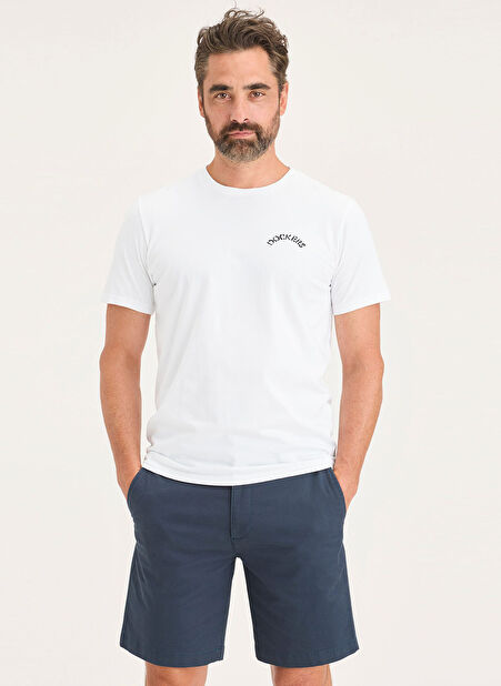 Dockers Bisiklet Yaka Beyaz Erkek T-Shirt GRAPHIC TEE SLIM -1