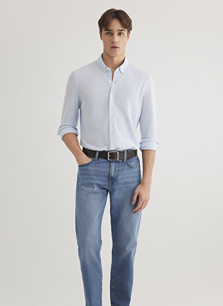 Mavi Slim Fit Mavi Çizgili Erkek Gömlek M0211402-88654_ÇİZGİLİ GÖMLEK -1
