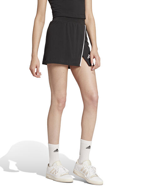 JG6213 W CB SKORT Siyah Lastikli Bel Slim Fit Kadın Şort -1