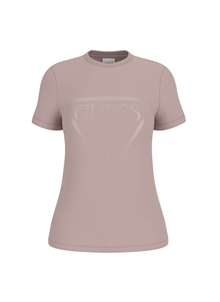V2YI07K8HM0G4Q9 ADELE SS CN TEE Kahve Yuvarlak Yaka Regular Fit Desenli Kadın T-Shirt -1