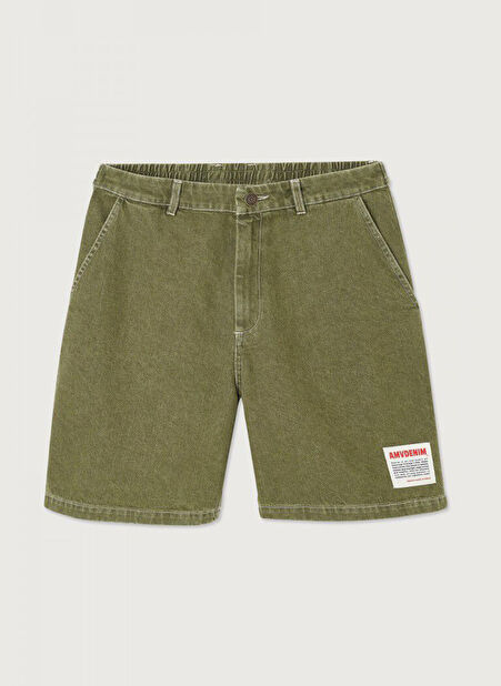 Haki Erkek Straight Denim Şort MUZA09AE25KAKI -1