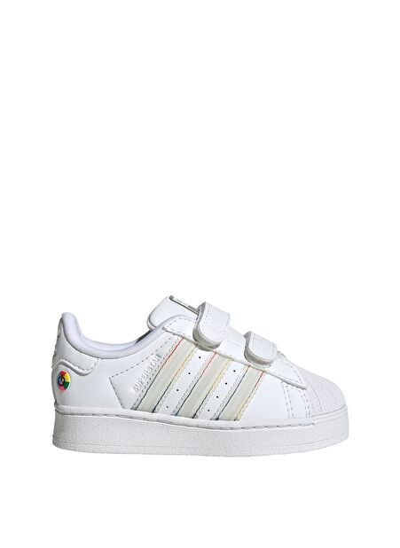 adidas Beyaz - Yeşil Bebek Yürüyüş Ayakkabısı JI0511-SUPERSTAR LED LIGHTS CF I -1