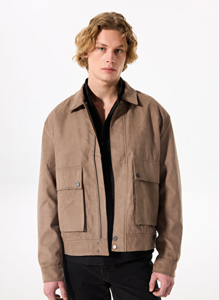 Only & Sons Normal Kahve Erkek Ceket ONSYUKI FAKE SUEDE JACKET OTW -1