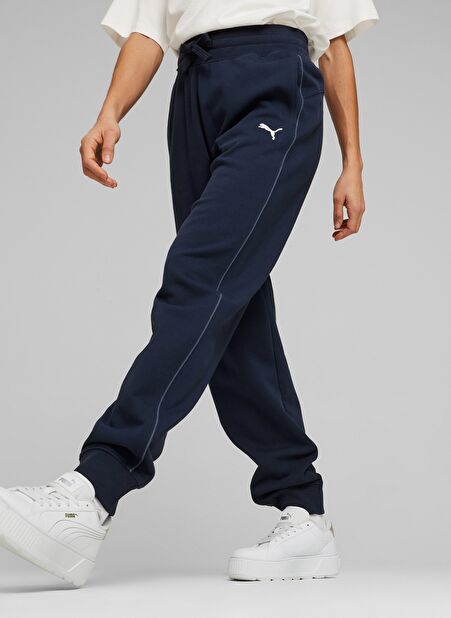 67788914 HER High-Waist Pants TR Cl Lacivert Lastikli Bel Regular Fit Kadın Eşofman Altı -1