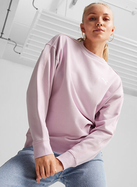 67788360 HER Tee Grape Mist Beyaz Yuvarlak Yaka Regular Fit Kadın T-Shirt -1