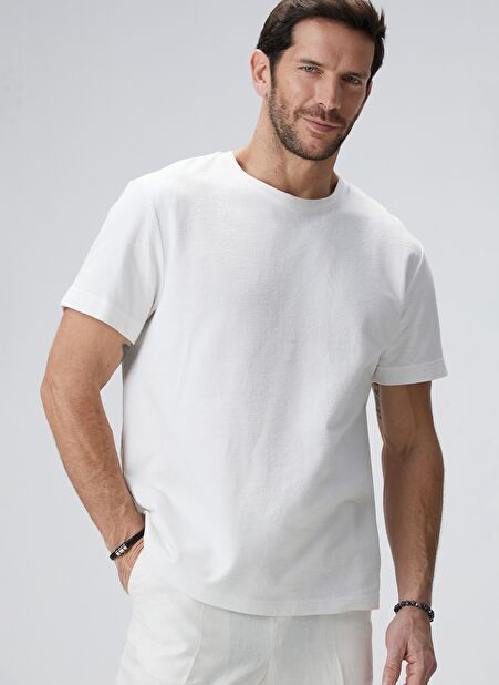 Network Bisiklet Yaka Ekru Erkek T-Shirt 1093863 -1