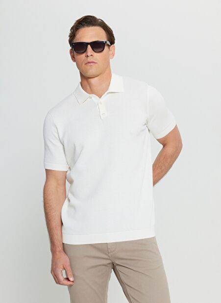 Altınyıldız Classics Polo Yaka Standart Ekru Erkek Kazak ACE072252045_EKR -1