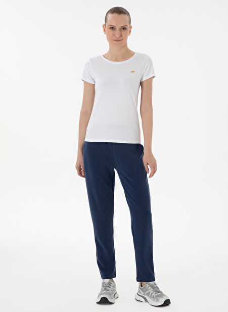 U.S. Polo Assn. Lastikli Bel Slim Fit Lacivert Kadın Pantolon DANZE-IY25 -1