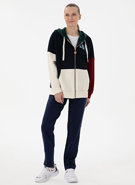 U.S. Polo Assn. Lastikli Bel Standart Lacivert Kadın Pantolon GIZEN25 -1