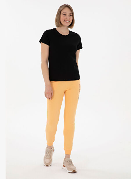 U.S. Polo Assn. Yüksek Bel Slim Fit Açık Turuncu Kadın Pantolon PT0125 -1