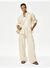 Wide Leg Keten Kargo Pantolon