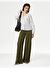 Wide Leg Keten Kargo Pantolon