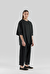 T 05 Siyah Yuvarlak Yaka Keten T-Shirt