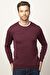 Erkek Slim Fit Bisiklet Yaka Bordo Triko Kazak