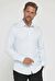 Slim Fit Uzun Kollu Kolay Ütü Teri Emen Nefes Alan Doku Kravatlık Dört Mevsim Mavi Erkek Gömlek
