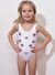 Lovekini Amora White Kids Swimsuit With Pink Embroidery Details