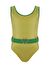 Lovekini Emma Green Kids Swimsuit With Rose Gold Belt Buckle Accessory