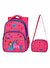 WaddellBag Kız Çocuk Üç Gözlü Pembe Unicorn İlkokul Sırt Çanta ve Beslenme Çantası Seti