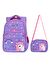 WaddellBag Kız Çocuk Mor Unicorn İlkokul Sırt Çantası ve Beslenme Çantası