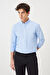 Erkek Mavi Tailored Slim Fit Dar Kesim Düğmeli Yaka Oxford Gömlek
