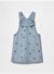 İşlemeli Denim Elbise